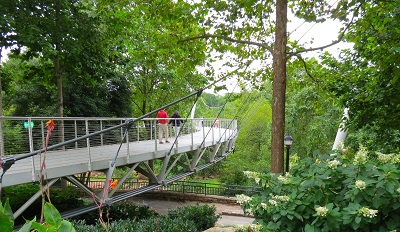 pedestrian bridge in park, Liberty Bridge, Falls Park